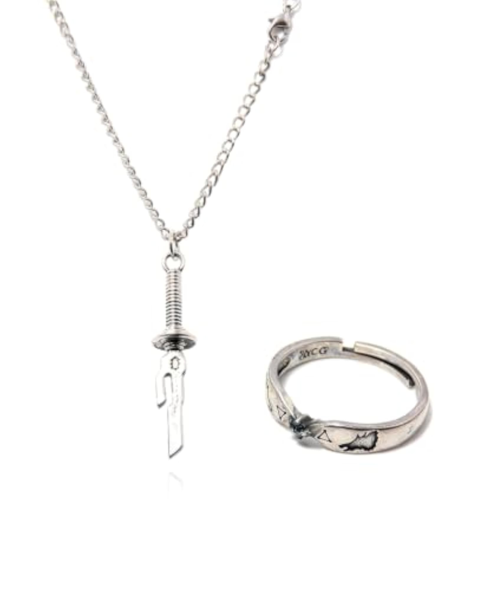 Anime Accessories Set for Men, Chain and Ring Combo